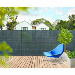 Canisse d'osier synthétique - 1,5 x 3 m - Gris
