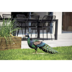 Nortene - Paon décoratif stylisé en acier pour jardin