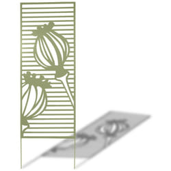 Nortene - Panneau en métal Deco Panel vert olive - 0,60 x 1,50 m - pose murale ou sur sol meuble