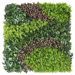 Panneau décoratif feuillage synthétique et motif zigzag COSTA - 1x1m - Vert