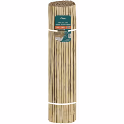 Clôture de roseau fendu avec tiges moyenens. Roseau naturel espagnol tissé avec du fil de fer galvanisé. Caractéristiques Tec ...