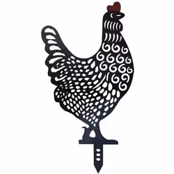 Poule - NORTENE - Cokot Tonka - Silhouette décorative à planter - L 35 x H 64 cm - Noir