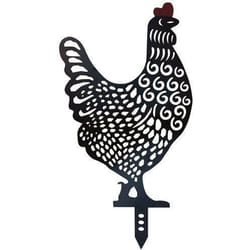Poule - NORTENE - Cokot Tonka - Silhouette décorative à planter - L 35 x H 64 cm - Noir