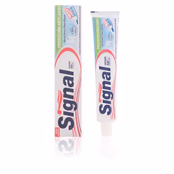 Signal. dentifrice anti-caries PROTECTION. Dentifrice calcium composé et de fluorure à base prévient la carie dentaire et emp ...