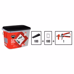 Set de nivellement Rubi DELTA LEVEL SYSTEM; 3-12 mm; 1 mm; 100 unités
