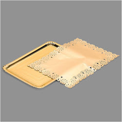 Sac 1 plat rectangulaire avec dentelle dorée 25x34cm