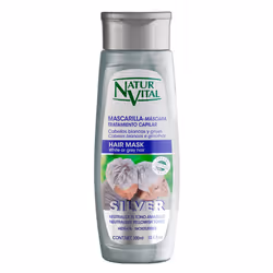 Naturaleza y Vida Masque Silver 300 ml, 300 ml, Unisexe, Cheveux colorés, Argent, Protection de la couleur, Hydratant, Nourri ...