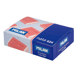 Milan CPM624 gomme à effacer Plastique Rose, Blanc 24 pièce(s)
