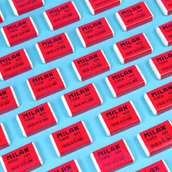 Milan CPM624 gomme à effacer Plastique Rose, Blanc 24 pièce(s)