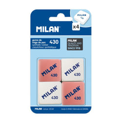 Milan BMM9215 gomme à effacer Caoutchouc Rose, Blanc 4 pièce(s)