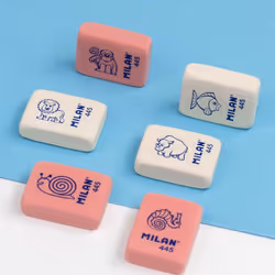 Milan CMM445 gomme à effacer Caoutchouc Rose, Blanc