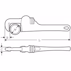 SUPER-EGO 104240000 clé pour tuyau Aluminium 9 cm Clé à griffe américaine