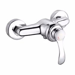Mitigeur douche - Mécanisme : cartouche céramique Ø 4 cm - Poignée : métal - Corps : laiton - Entraxe : 15 cm.