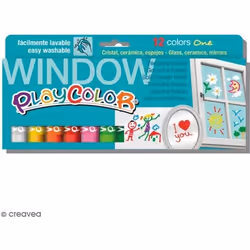 Sticks de Peinture Gouache Solide 10g pour Fenêtre Céramique ou Miroir - 12 Couleurs Assorties - Window One - Playcolor - 020 ...
