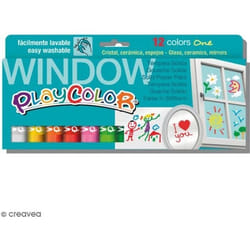Sticks de Peinture Gouache Solide 10g pour Fenêtre Céramique ou Miroir - 12 Couleurs Assorties - Window One - Playcolor - 02011