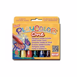 Gouache solide en stick - Instant - Playcolor - 6 couleurs - 10g