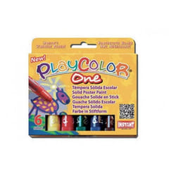 Gouache solide en stick - Instant - Playcolor - 6 couleurs - 10g