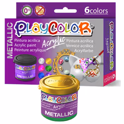 Playcolor Acrylic, Bleu, Vert, Rouge, Violet, Blanc, Jaune, Peinture acrylique, Liquide, 40 ml, 6 pièce(s)