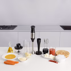 Taurus Bapi 1200 Premium Fullset Mélangeur par immersion 1200 W Noir, Acier inoxydable