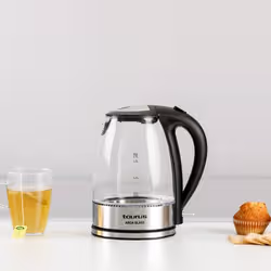 Taurus AROA GLASS bouilloire 1,7 L 2200 W Transparent, Acier inoxydable, Noir - Vue supplémentaire 2