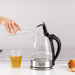 Taurus AROA GLASS bouilloire 1,7 L 2200 W Transparent, Acier inoxydable, Noir - Vue supplémentaire 3