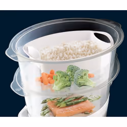 Taurus Salutecook cuiseur vapeur 2 Nombre de paniers Pose libre 800 W Transparent, Blanc