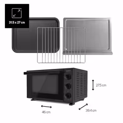 Taurus Horizon 23 23 L 1500 W Noir Grill - Vue supplémentaire 3