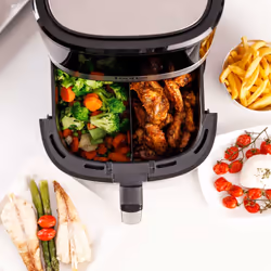Taurus Air Fry Digital 7S Wall Unique 6,5 L Autonome 1600 W Friteuse d’air chaud Noir, Acier inoxydable