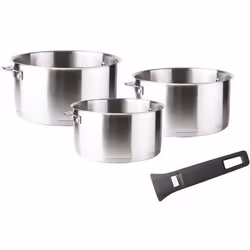 Lacor Set 3 casseroles inox 16 / 18 / 20 cm + poignée - 56610