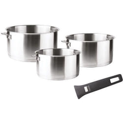 Lacor Set 3 casseroles inox 16 / 18 / 20 cm + poignée - 56610