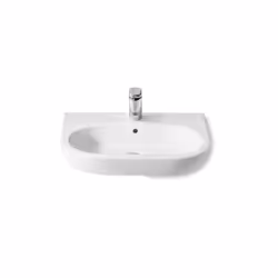 Lavabo Meridian de Roca, fabricado en porcelana blanca, para instalar en la pared. Posibilidad de poner sólo, con pedestal o ...