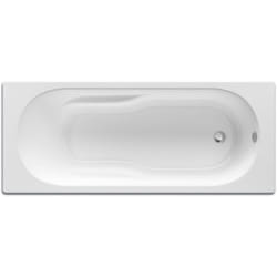 Baignoire rectangulaire polo 170x75cm avec dossier, accoudoirs, poignées sculptées, à poser, pieds clipsables blanche - Roca