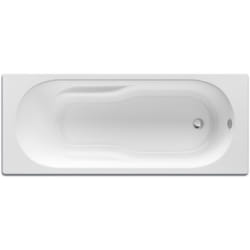 Baignoire rectangulaire polo 160x70cm avec dossier, accoudoirs, poignées sculptées, à poser, pieds clipsables blanche - Roca