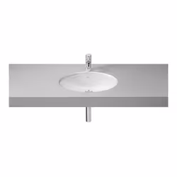Le lavabo à poser ou à encastrer en porcelaine NEO SELENE de ROCA est particulièrement recommandé pour les espaces publics. D ...