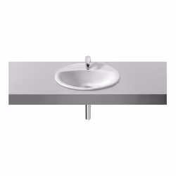 Vasque à encastrer Aloa en porcelaine blanc avec trop-plein, de forme ovale. Vendu sans robinetterie. Dimensions LxlxH : 56x4 ...