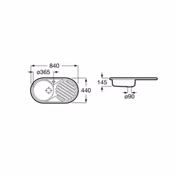 Roca Duo Evier à poser Ovale Acier inoxydable