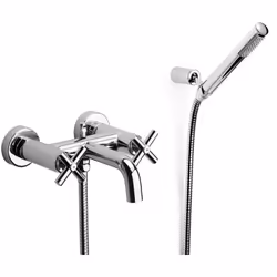 Le robinet extérieur bain-douche à deux poignées de la collection LOFT de ROCA présente une finition chromée, obtenue grâce à ...