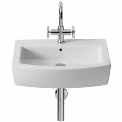 HALL es una apuesta Roca por el diseño de espacios complejos y prácticamente imposibles. El lavabo suspendio posee formas y t ...