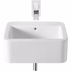 Le lavabo en porcelaine à poser ou à suspendre appartient à la collection ELEMENT de ROCA. De forme carrée, le lavabo est liv ...