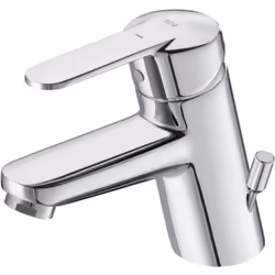 Mitigeur lavabo Victoria-L Mitigeur lavabo monotrou avec tirette latérale. Livré avec vidage automatique hostalène et flexibl ...