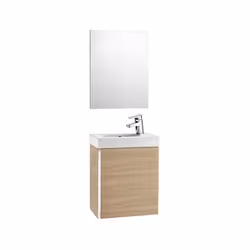 Meuble+lave-mains+miroir 45cm ROCA MINI - Chêne Meuble ROCA MINI chêne livré avec: -Meuble -Lave-mains porcelaine. -Miroir. F ...