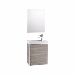 Meuble+lave-mains+miroir 45cm ROCA MINI - Gris Sable Meuble ROCA MINI gris sable livré avec: -Meuble -Lave-mains porcelaine. ...