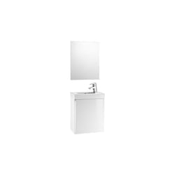 Roca - Pack Unik mini 450 - lave-mains + miroir + armoire - Blanc brillant