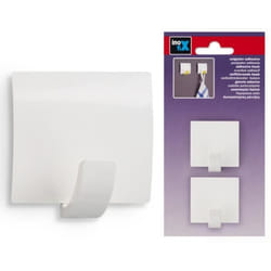 Crochet adhésif - INOFIX - Blanc - Lot de 2 - 42x40x25 mm