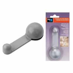 Butee De Porte Rotative Adhesive Gris Metallisé (BLISTER) Inofix