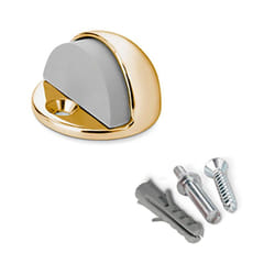 Butee porte metallique avec vis couleur doree (blister) inofix