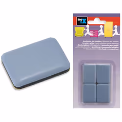 PATIN GLISSEUR POUR MEUBLE 35X25 MM GRIS EN BLISTER Poids : 28 grammes Largeur : 8.5 centimètres Hauteur : 0.8 centimètres Lo ...