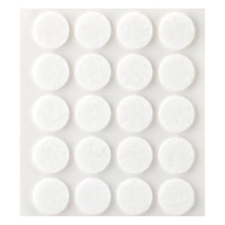 Pack de 20 patins en feutre blanc synthetiques adhesifs diametre 17mm plasfix Inofix