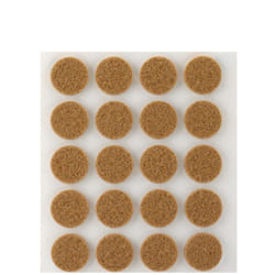 Pack de 20 patins en feutre marron synthetiques adhesifs diametre 17mm plasfix Inofix
