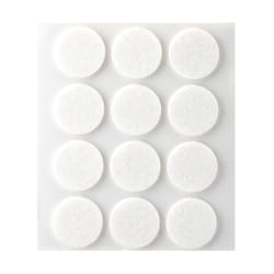 Pack de 12 patins en feutre blanc synthetiques adhesifs diametre 22mm plasfix Inofix
